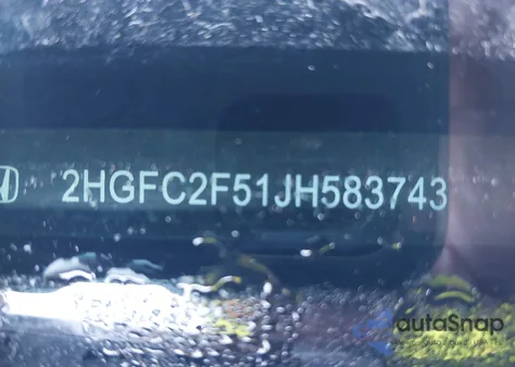 2018 Honda Civic Lx из США, поврежденный, VIN 2HGFC2F51JH583743